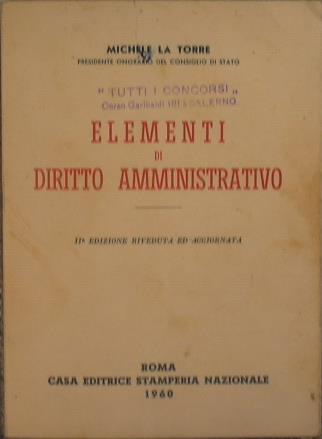 Elementi di diritto amministrativo - Michele La Torre - copertina