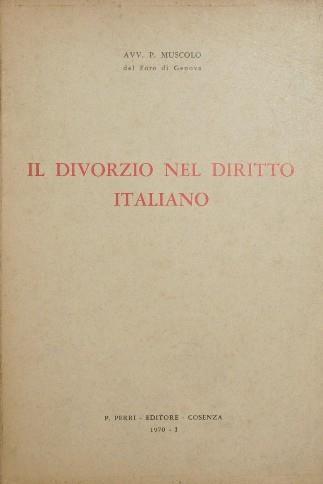 Il divorzio nel diritto italiano - P. Muscolo - copertina