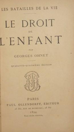 Le droit de l'enfant - Georges Ohnet - copertina