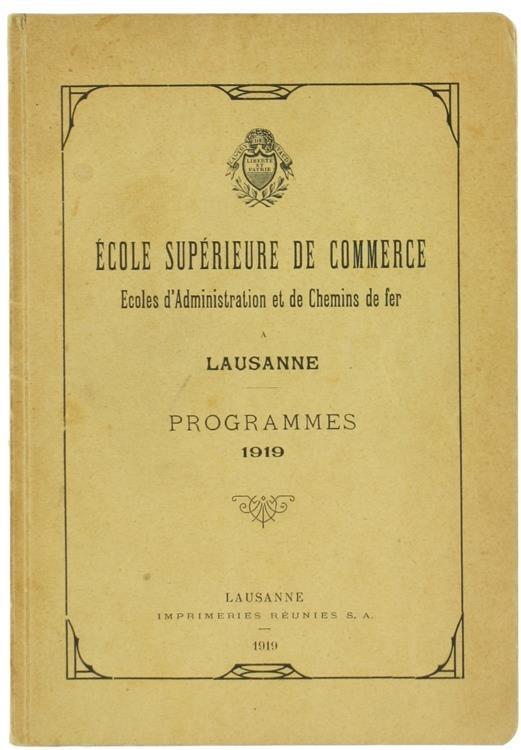 Programmes 1919 - copertina