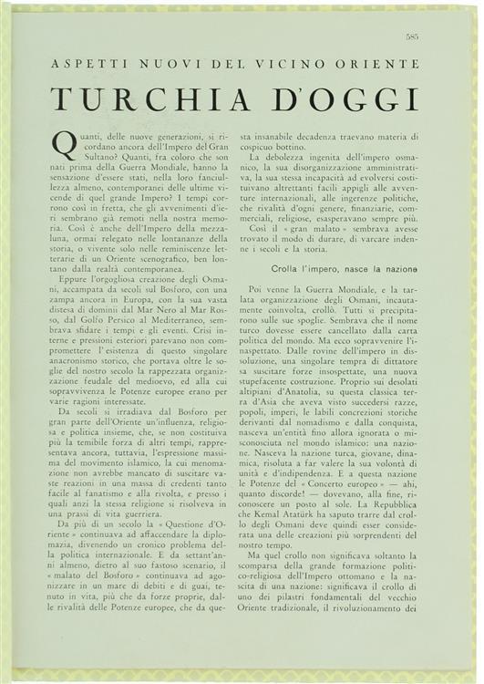Turchia d'Oggi. Aspetti Nuovi del Vicino Oriente - Massenzio Masia - copertina