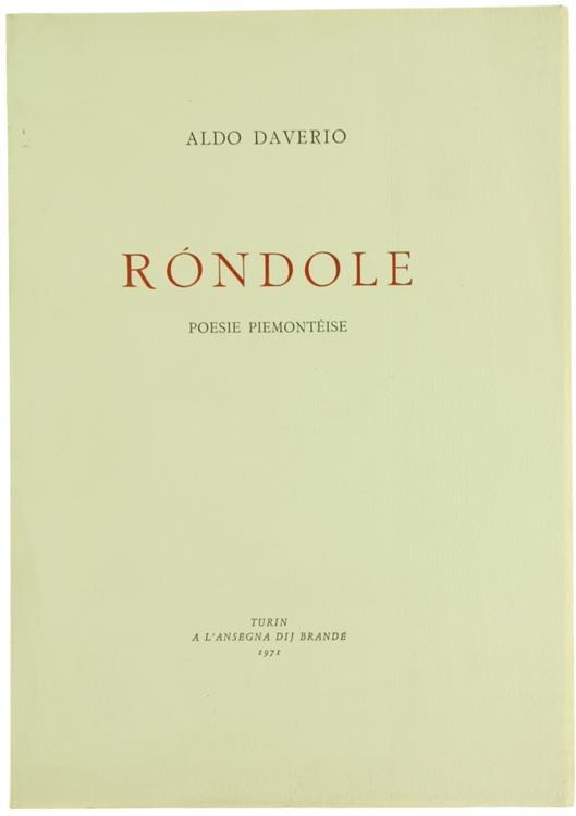 Rondole. Poesie Piemontéise - Aldo Daverio - copertina