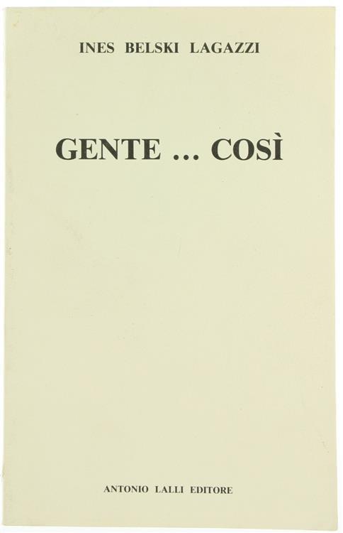 Gente... Così - Ines Belski Lagazzi - copertina