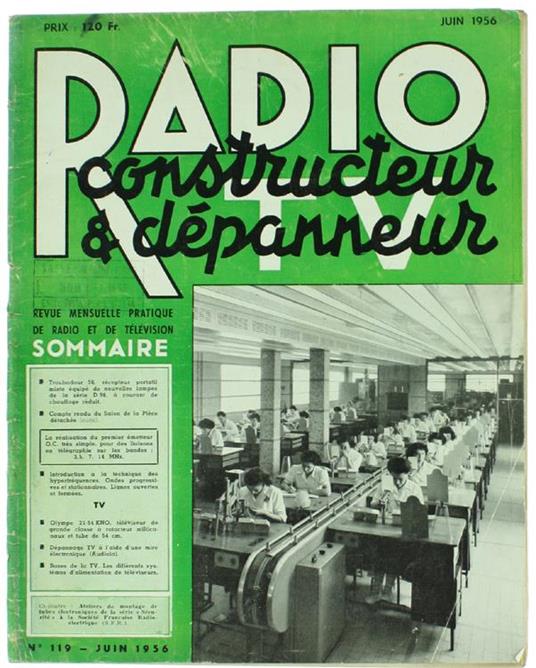 Radio Constructeur & Depanneur. No. 119 - Juin 1956 - copertina