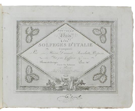 Nouvelle Edition Des Solfeges D'Italie Composés Par Leo, Hasse, Durante, Scarlatti, Porpora, Mazoni, Caffaro... Revue Et Corrigée, Gravée Par Richomme - copertina