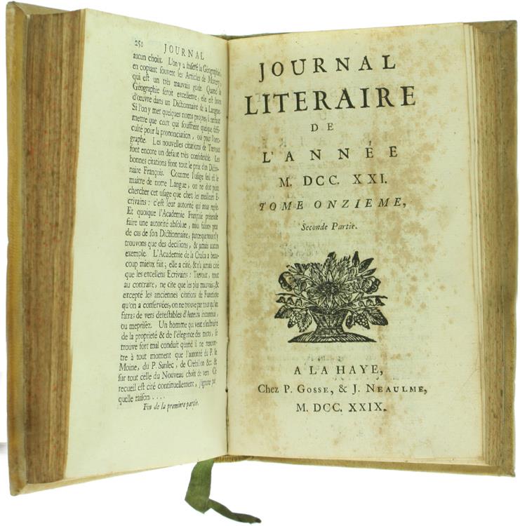 Journal Literaire De L'Annee M.Dcc.Xx. Tome Onzième- 1Ère Partie. Journal Literaire De L'Annee M.Dcc.Xxii. Tome Onzième. Seconde Partie