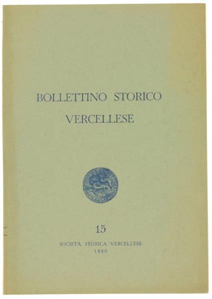 Bollettino Storico Vercellese N. 15 (Anno Ix - N. 1) - copertina
