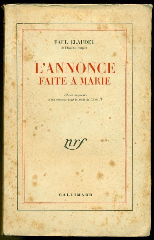 L' annonce faite a Marie - Paul Claudel - copertina