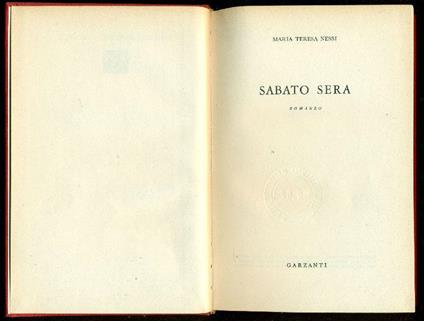 Sabato sera - Maria Teresa Nessi - copertina