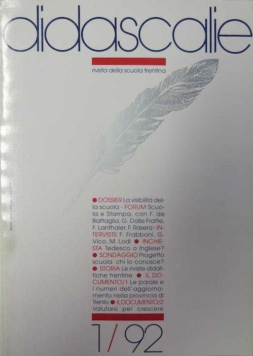 Didascalie: rivista della scuola trentina. Rivista mensile - Giorgio Tonini - copertina