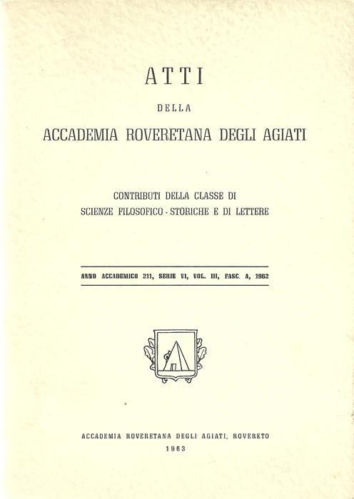 Atti della Accademia roveretana degli agiati. Serie IV - copertina