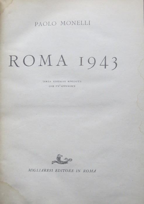 Roma 1943 - Paolo Monelli - copertina