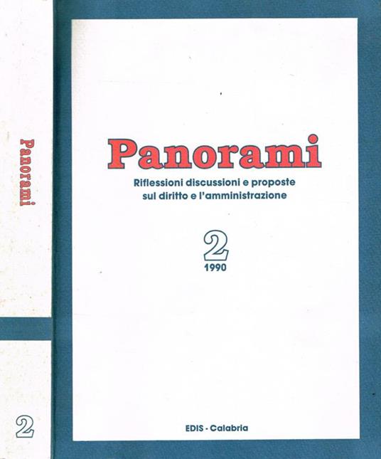 Panorami. Riflessioni Discussioni E Proposte Sul Diritto E L'Amministrazione N.2 1990 - copertina