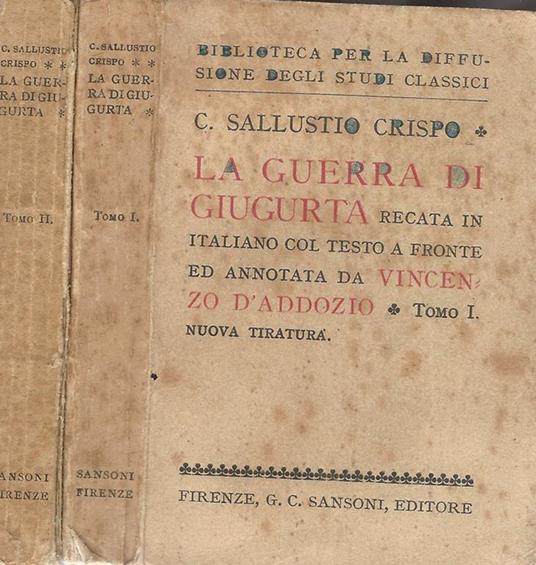 La Guerra Di Giugurta - C. Crispo Sallustio - copertina