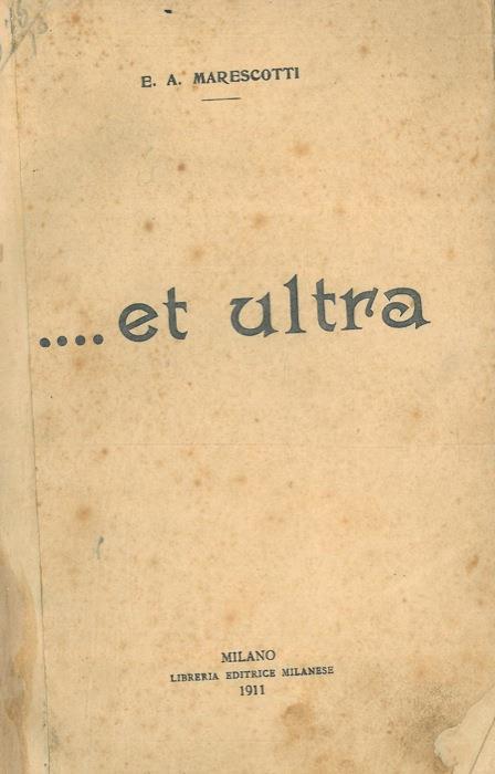 et ultra - Ercole Arturo Marescotti - copertina