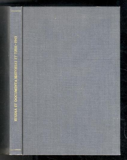 Il Trattato "De imploratione brachii saecularis" di Martino da Fano. (In: "Studia et Documenta Historiae et Iuris. Anno IX 1943) - Ugo Nicolini - copertina