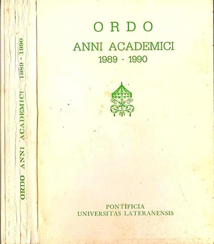 Ordo Anni Accademici 1989 - 1990 - copertina