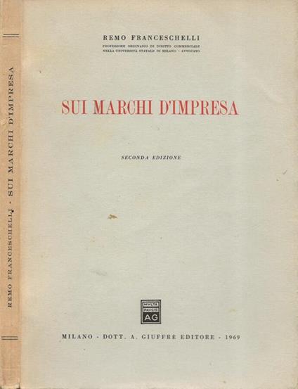 Sui marchi d'impresa - Remo Franceschelli - copertina