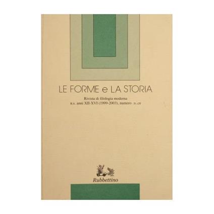 Le forme e la storia Rivista di filologia moderna - copertina