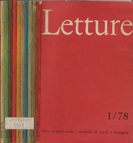 Letture Anno 33° (annata completa 10 numeri) - Giuseppe Valentini - copertina