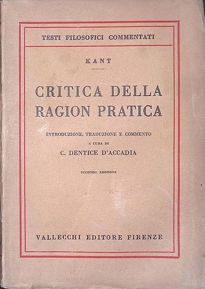 Critica della ragion pratica - Immanuel Kant - copertina