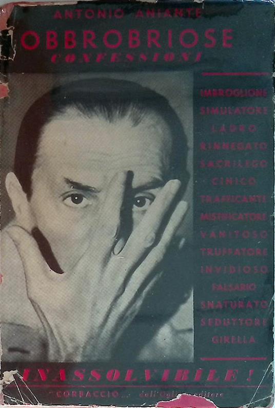 Obbrobriose confessioni - Antonio Aniante - copertina