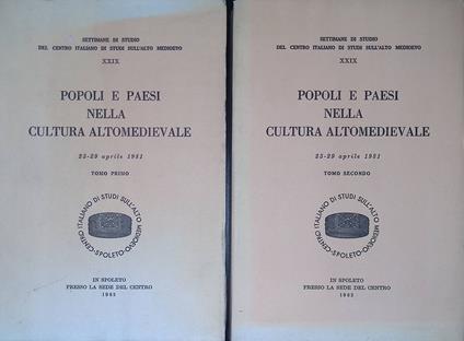 Popoli e paesi nella cultura altomedievale. Atti 23-29 aprile 1981. 2 Tomi - copertina