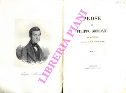 Prose di Filippo Mordani da Ravenna. (Vite di cinquanta Ravegnani illustri) - Filippo Mordani - copertina