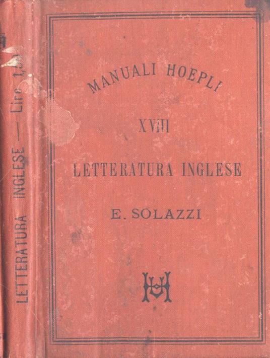 Letteratura inglese - Enrico Solazzi - copertina