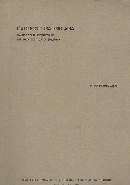 L' agricoltura friulana: valutazioni previsionali per una politica di sviluppo. Edita dalla Camera di Commercio Industria e Agricoltura di Udine - Nico Parmeggiani - copertina