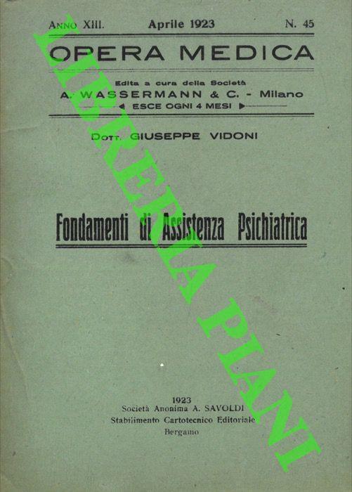 Fondamenti di Assistenza Psichiatrica - Giuseppe Vidoni - copertina