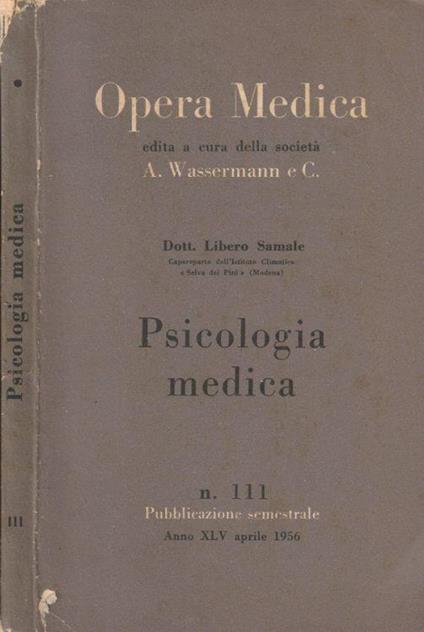 Psicologia medica - Libero Samale - copertina