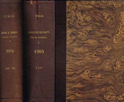 Raccolta ufficiale delle Leggi e dei Decreti del Regno d'Italia. Parte principale. Anno 1904, vol.I, III - copertina