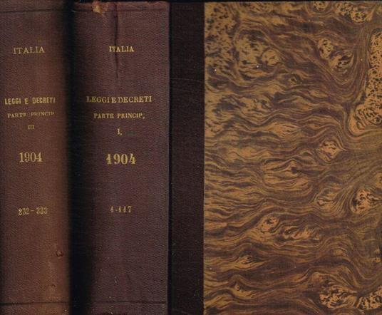 Raccolta ufficiale delle Leggi e dei Decreti del Regno d'Italia. Parte principale. Anno 1904, vol.I, III - copertina