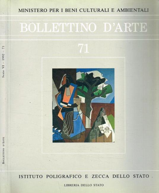 Bollettino d'arte n.71, anno 1992 - copertina