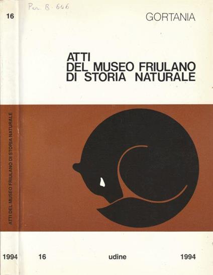 Atti del museo friulano di storia naturale 1994 - copertina