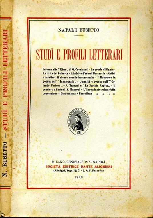 Studi e Profli Letterari - Natale Busetto - copertina