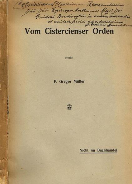 Vom cistercienser order - P. Gregor Muller - copertina