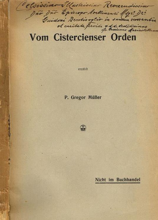 Vom cistercienser order - P. Gregor Muller - copertina