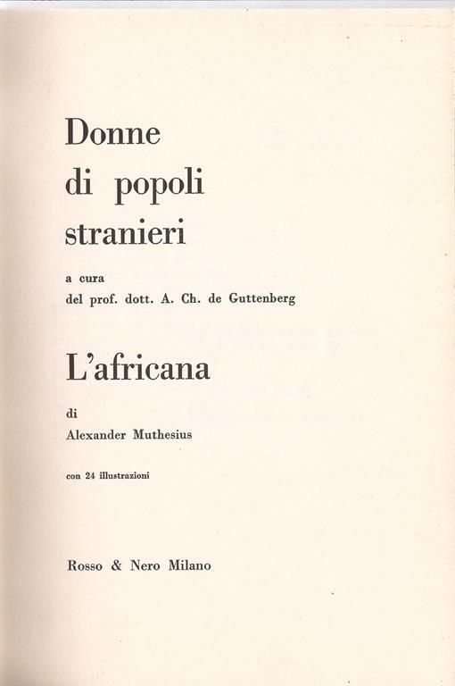 L’africana - Alexander Muthesius - copertina