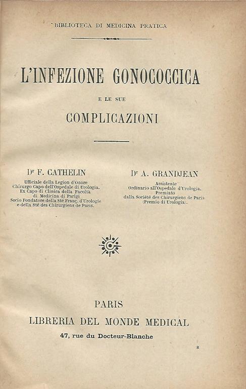 L' infezione gonococcica e le sue complicazioni - copertina