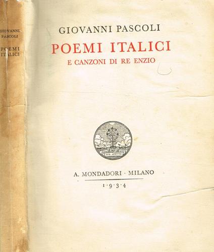 Poemi Italici e canzoni di Re Enzio - Giovanni Pascoli - copertina