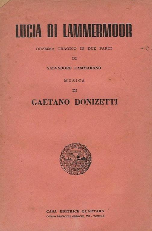 Lucia di Lammermoor - Gaetano Donizetti - copertina