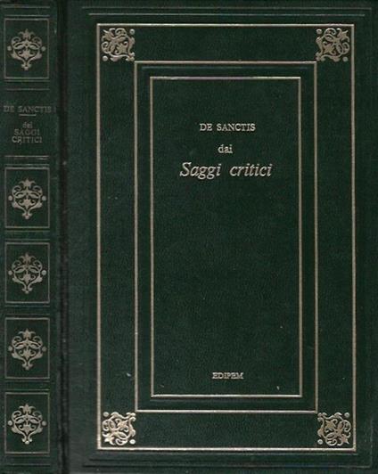 Dai saggi critici - Francesco De Sanctis - copertina