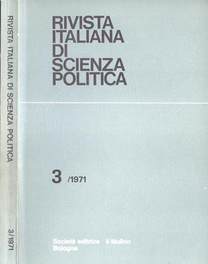 Rivista italiana di scienza politica Anno I n. 3 - copertina