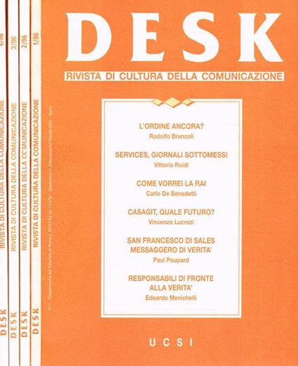 Desk. Rivista di cultura della comunicazione anno 3. Rivista trimestrale - Paolo Scandaletti - copertina