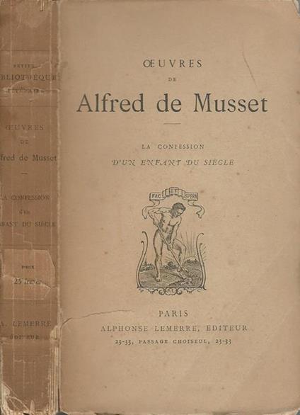 La confession d'un enfant du siècle - Alfred de Musset - copertina
