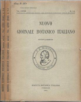 Nuovo Giornale Botanico Italiano Annata 1961. Nuova Serie - copertina