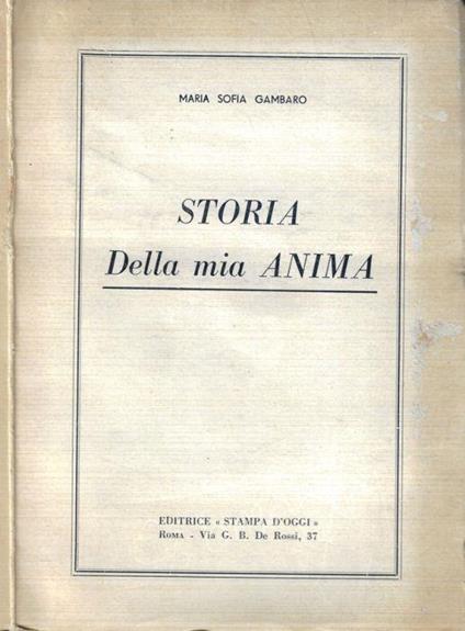 Storia della mia anima - copertina