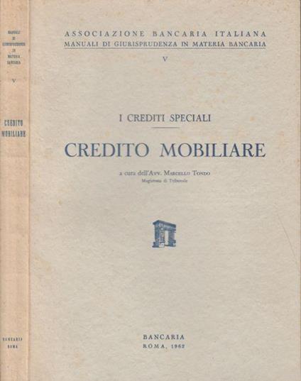 Credito mobiliare - Marcello Tondo - copertina